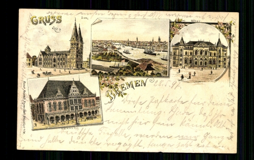 Bremen, Dom, Totalansicht, Börse, Rathaus
