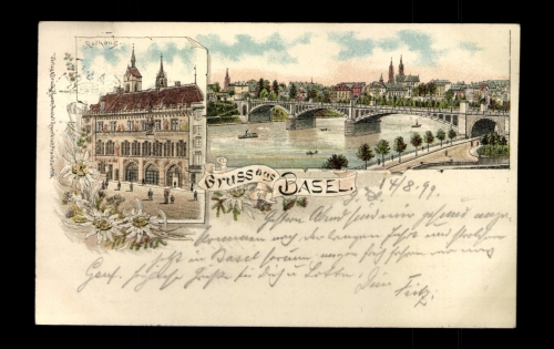 Basel, Rathaus und Brücke