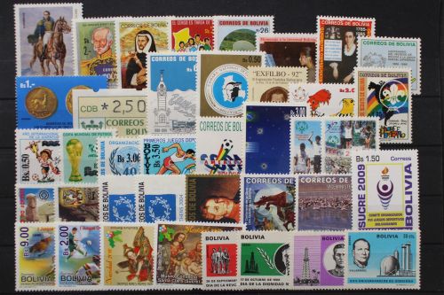 Bolivien, postfrische Partie mit 39 Briefmarken