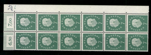 Deutschland (BRD), MiNr. 302 DZ 7, 10er Block, postfrisch