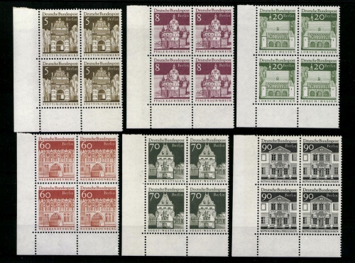 Berlin, MiNr. 270, 271, 273, 278, 279, 281, VB, E. li. u, postfrisch