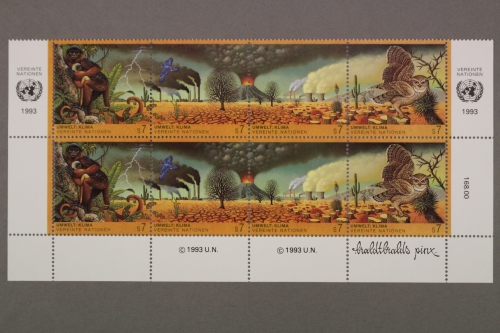 UNO Wien, MiNr. 156-159, zwei Viererstreifen, postfrisch