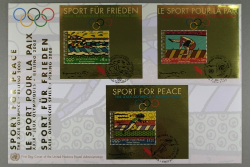 Uno Genf, MiNr. Block 23, Gemeinschaftsausgabe, FDC