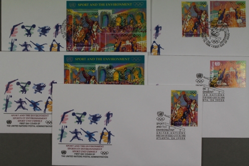 UNO - New York, 5 UNPA-Ersttagsbriefe aus dem Jahr 1996