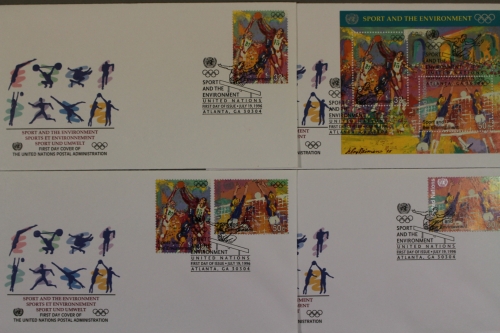 UNO - New York, MiNr. 716-717, Block 13, Atlantastempel, FDC