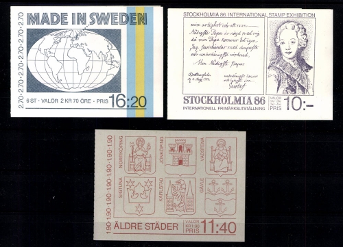 Schweden, MiNr. MH 99, 100, 101, postfrisch