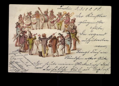 Musikantengruppe im Kreis stehend
