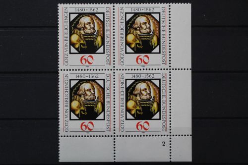 Deutschland, MiNr. 1036, 4er Block, Ecke re. u. FN 2, postfrisch