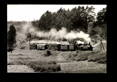 Harzbahnm Dampflok mit 4 Wagons