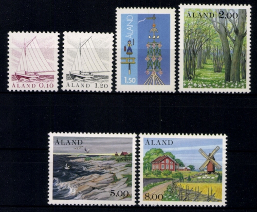 Aland, MiNr. 8-13, Jahrgang 1985, postfrisch