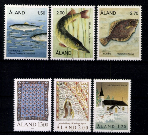 Aland, MiNr. 38-43, Jahrgang 1990, postfrisch
