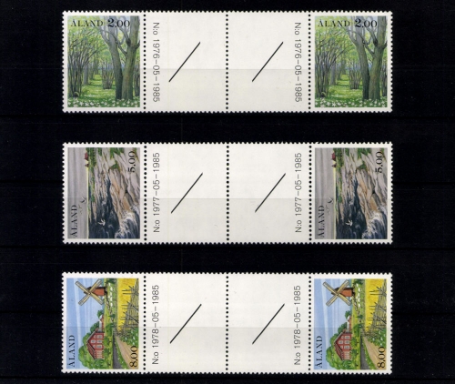 Aland, MiNr. 11-13, 10, 5 Zwischenstegpaare, postfrisch