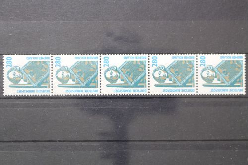 Deutschland, MiNr. 1381, Fünferstreifen m. Zählnummer, postfrisch