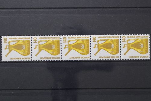 Deutschland, MiNr. 1401, Fünferstreifen m. Zählnummer, postfrisch