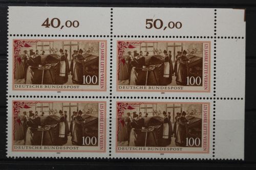 Deutschland, MiNr. 1521, Viererblock Ecke rechts oben, postfrisch