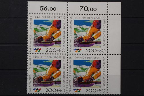 Deutschland, MiNr. 1720, Viererblock, Ecke re. oben, postfrisch