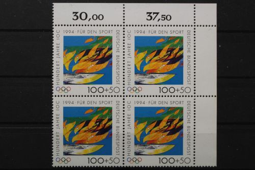 Deutschland, MiNr. 1719, Viererblock, Ecke re. oben, postfrisch