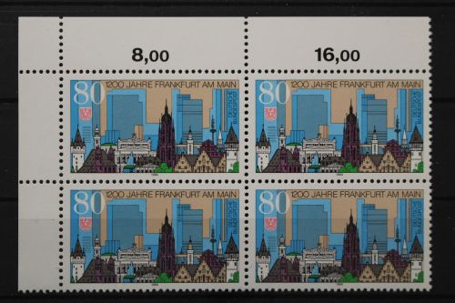 Deutschland, MiNr. 1721, Viererblock, Ecke links oben, postfrisch
