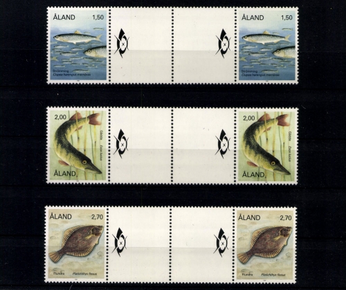 Aland, MiNr. 38-43, je ein Zwischenstegpaar Jhg. 1990, postfrisch