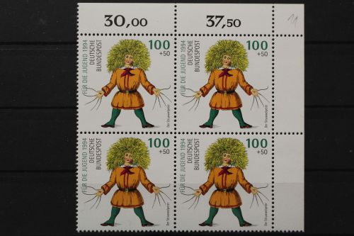 Deutschland, MiNr. 1728, Viererblock Ecke rechts oben, postfrisch
