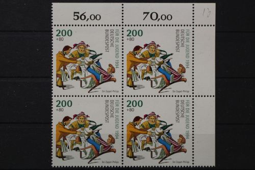 Deutschland, MiNr. 1730, Viererblock Ecke rechts oben, postfrisch