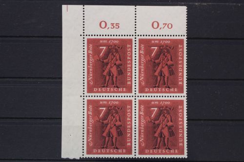 Deutschland, MiNr. 365, Viererblock, Ecke links oben, postfrisch