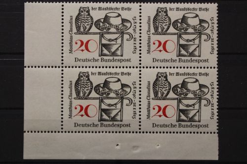 Deutschland, MiNr. 462, Viererblock, Ecke links unten, postfrisch