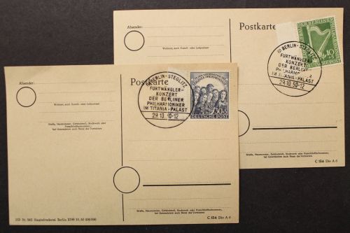 Berlin, MiNr. 72-73 auf zwei Blankokarten, FDC