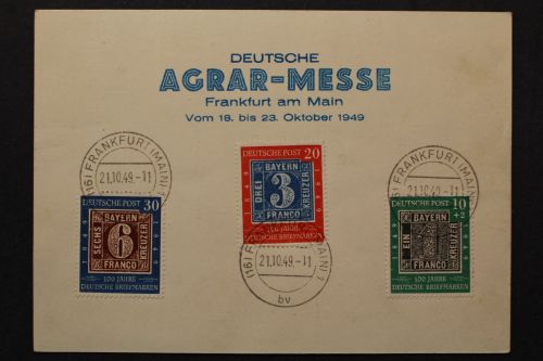 Deutschland (BRD), MiNr. 113-115, Sonderkarte, gestempelt