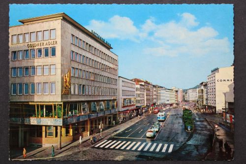 Pforzheim, Leopoldplatz, Goldener Adler, westliche Karl-Friedrich-Str.