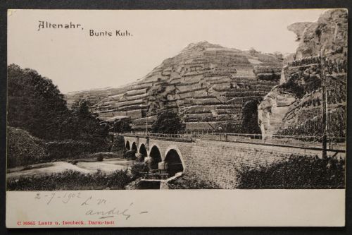 Altenahr, bunte Kuh, Brücke, Reliefkarte