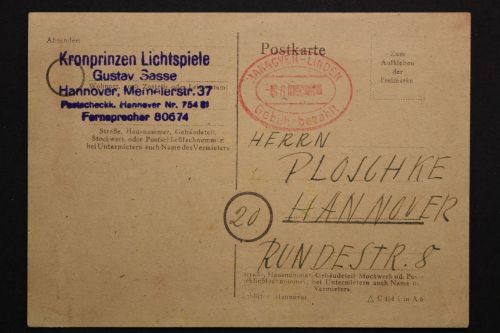 Gebühr bezahlt, Hannover-Linden vom ?.6.?.