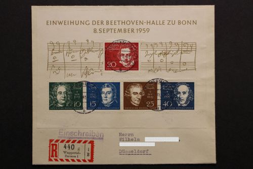 Deutschland, Block 2, R-Brief ab Wuppertal, 1961