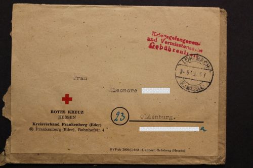 Rotes Kreuz, Gebührenfreier Brief vom 3.6.49