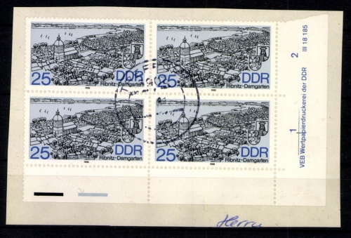 DDR, MiNr. 3163 Druckvermerk Reihe 1-2, Briefstück