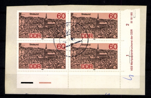 DDR, MiNr. 3164 Druckvermerk Reihe 1-2, Briefstück