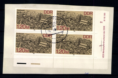 DDR, MiNr. 3166 Druckvermerk Reihe 1-2, Briefstück