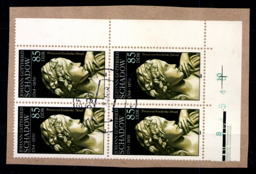 DDR, MiNr. 3251 Viererblock, Ecke rechts unten, Briefstück