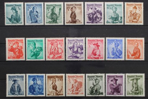 Österreich, MiNr. 894-980 y weißes Papier, postfrisch