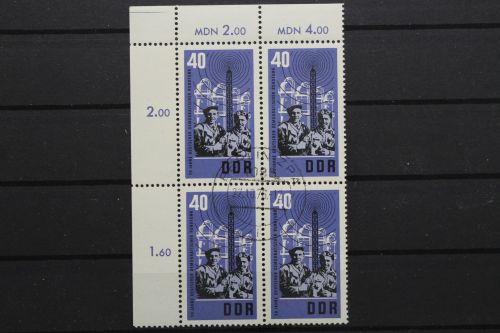 DDR, MiNr. 1112, Viererblock, Ecke links oben, gestempelt