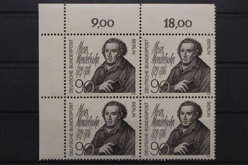 Berlin, MiNr. 601, Viererblock, Ecke links oben, postfrisch