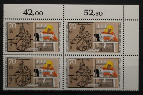 Berlin, MiNr. 756, Viererblock, Ecke rechts oben, postfrisch