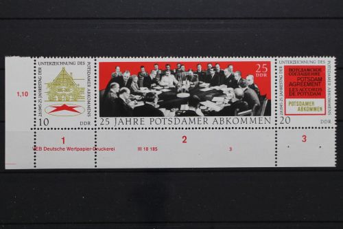 DDR, MiNr. 1598-1600 Zd, Ecke links unten, DV 3, postfrisch