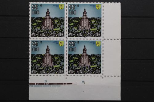 DDR, MiNr. 3315 Viererblock, Ecke rechts unten, postfrisch