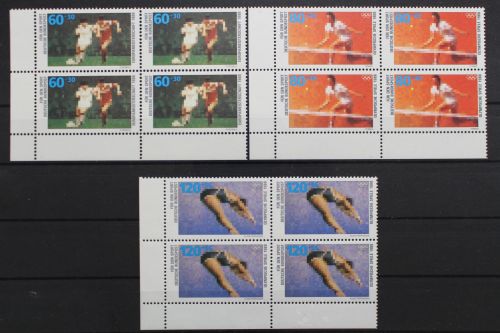 Deutschland, MiNr. 1353-1355, 4er Block Ecke li. unten, postfrisch