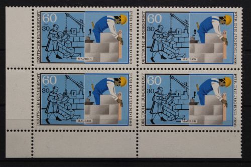 Deutschland, MiNr. 1275, Viererblock, Ecke li. unten, postfrisch