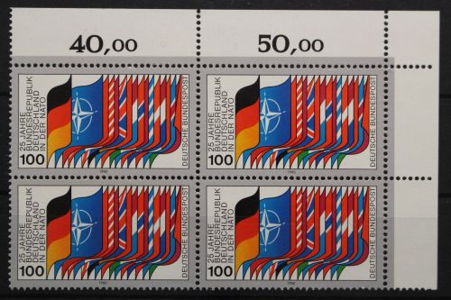 Deutschland, MiNr. 1034, Viererblock, Ecke re. oben, postfrisch