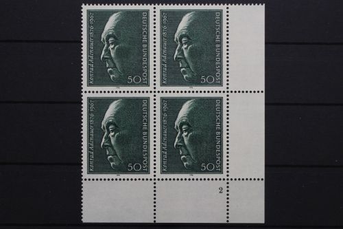 Deutschland, MiNr. 876, 4er Block, Ecke re. u., FN 2, postfrisch