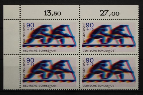 Deutschland, MiNr. 1010, Viererblock, Ecke li. oben, postfrisch