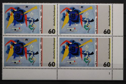 Deutschland, MiNr. 1403, 4er Block, Ecke re. u. FN 1, postfrisch